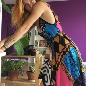 I handmade this geometric scarf dress